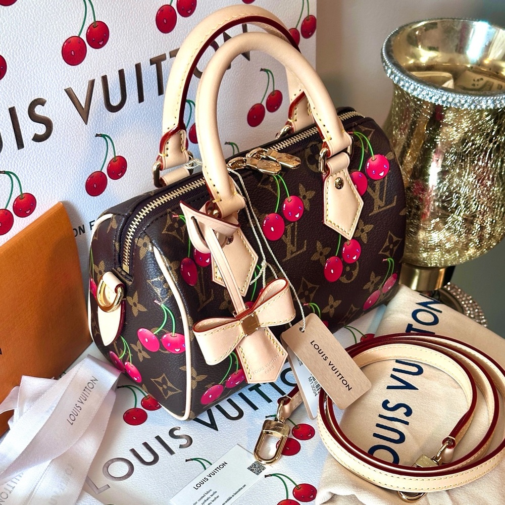 🆕💖 Louis Vuitton LV X TM Murakami Cherry Cerises Speedy 20 - Picture 4 of 17